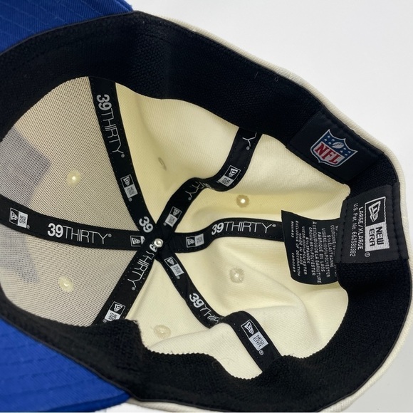 New York Giants New Era Cream Royal L/XL 2022 Sideline 39THIRTY 2 Tone Flex Hat - Picture 8 of 10